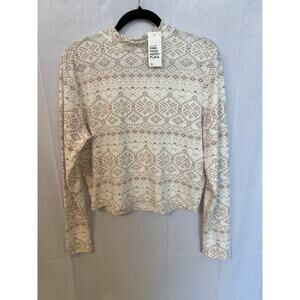 Gilly Hicks XXL Long Sleeve Fair‎ Isle Thermal Cropped Top